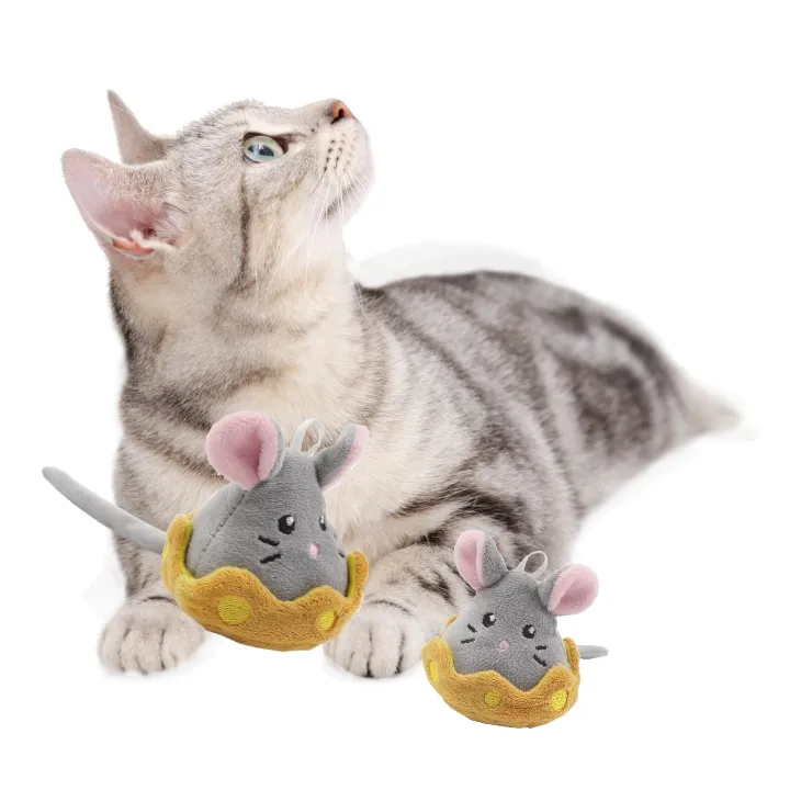 Juguetes para gatos Proveedores al por mayor Chew Plush Catnip Relleno Arrugado Lindo Ratón Gato Juguete