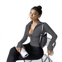 Veste de sport pour femme à manches longues, respirante et à séchage rapide, avec fermeture éclair, idéale pour le yoga et la course à pied