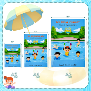 Carnet de suivi de natation à reliure parfaite, livre d'activités personnalisé en carton kraft pour clubs, plan d'entraînement imprimé en offset couleur, personnalisable - Product Image 3