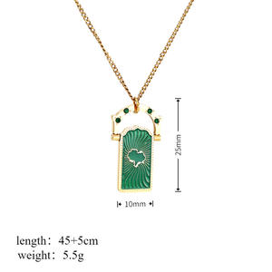 Alta calidad de acero inoxidable libre de deslustre 18K chapado en oro <span class=keywords><strong>Tarot</strong></span> colorido <span class=keywords><strong>amor</strong></span> Lucky Guardian colgante collar para el día de la madre - Product Image 3