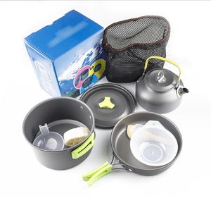 أدوات طهي للتخييم من الألومنيوم ، مجموعة أدوات فوضي للتخييم مع أواني والمقالي والتخييم - Product Image 3