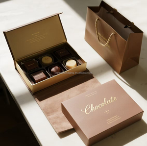 Caja <span class=keywords><strong>de</strong></span> <span class=keywords><strong>Regalo</strong></span> <span class=keywords><strong>de</strong></span> Papel Kraft Hecha a Mano, Empaque <span class=keywords><strong>de</strong></span> Chocolate <span class=keywords><strong>de</strong></span> Lujo con Relieve, Portátil y con Forro <span class=keywords><strong>de</strong></span> Esponja para Chocolate - Product Image 1
