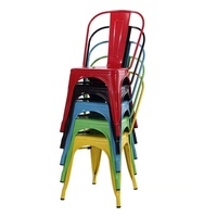Chaise de restaurant en métal en gros, table et chaises d'extérieur en métal, chaises de salle à manger