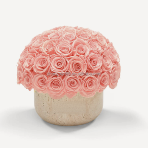 Bouquet di Rose Bianche Stabilizzate <span class=keywords><strong>in</strong></span> <span class=keywords><strong>Vaso</strong></span> di Terracotta, Rose Eterne all'Ingrosso per Decorazioni Domestiche - Product Image 3