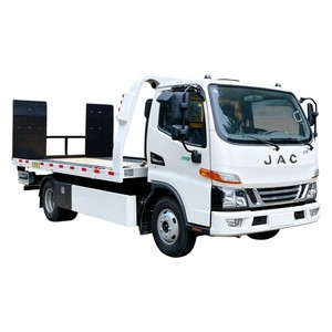Small JAC 3 Ton <b>Flatbed</b> Wrecker <b>Truck</b> 4x2 Slidebed Tow <b>Truck</b> with Underlift and Winch for Sale - Product Image 1