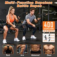 Cordes de combat sans corde pour la maison, sac de rangement portable sans fil, 8 anneaux de poids réglables, haute résistance, entraînement HIIT, haute intensité