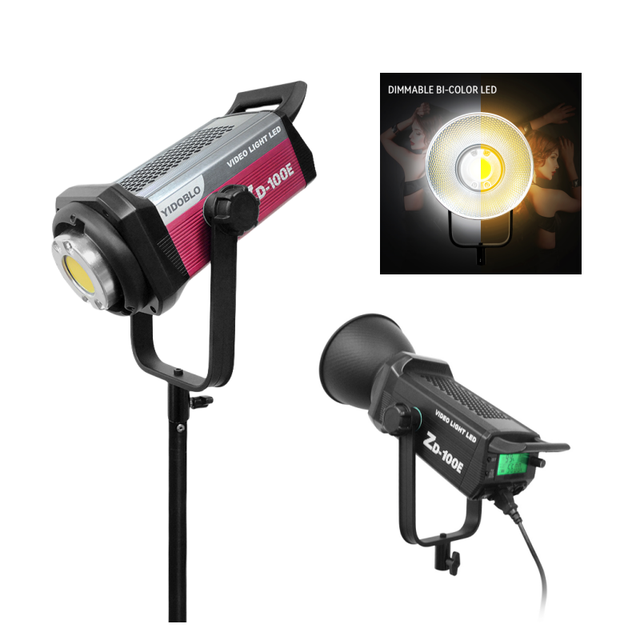 2024 New Idea Portable Cob Led Video Light 100w Camera Flash Lights for Photography Aluminum Vlogging Kit Remote Control