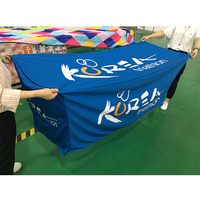 Nappe de table professionnelle personnalisée avec logo imprimé par sublimation, 6 et 8 pieds, en polyester imperméable, accessoires pour stand de salon professionnel