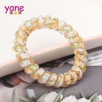 YANE Élastique à cheveux transparent couleur sirène effet laser, en plastique/résine, design simple, très résistant, mignon et adorable