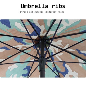 Custom Logo <b>J</b>-Shaped Wooden Handle Double-Duty Reversible Umbrella with Fiberglass Frame Semi-Automatic Opening All-Season Use - Product Image 5