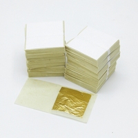 Feuilles d'or véritable 24 carats 4,33x4,33 cm, plaques métalliques souples de 0,12 micron d'épaisseur pour la coulée, l'artisanat, la peinture comestible et le bricolage - Vente chaude