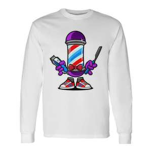 Camiseta de manga larga Barber Pole Master para entusiastas de las barberías - Product Image 1