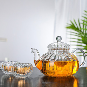 <span class=keywords><strong>Théière</strong></span> en verre borosilicate de 600 ml et 800 ml, design <span class=keywords><strong>citrouille</strong></span>, faite à la main, avec infuseur en verre - Product Image 6