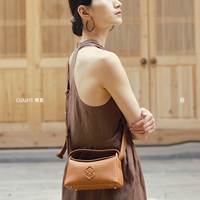 Sac à main pour femme en cuir de vachette pleine fleur, style chinois, sac coussin, bandoulière/sac à main.