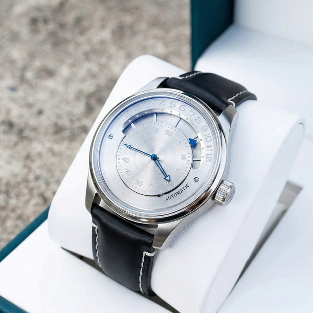 Miyota Automatic Retrograde Hours Watch Logo Custom Luxury Sapphire Business Stainless Steel Case Mechanical Watch Manufacturer