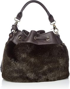 Bolso de Hombro de Lujo para Mujer, Tipo Cubo, con Cordón, de Piel Sintética y Peluche, Diseño de Caramelo, para Invierno, de Fábrica OEM - Product Image 3