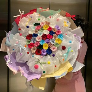 D76 natale di piccole dimensioni unico sapone rosa fiore Bouquet di qualità garantita <span class=keywords><strong>Rose</strong></span> colorate sapone artificiale scatola regalo - Product Image 5
