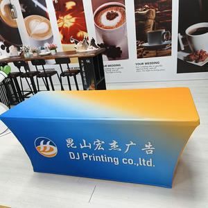 Nappe de table personnalisée, grande nappe en tissu écologique, ajustement parfait, résistante à la <span class=keywords><strong>d</strong></span>écoloration, housse de table extensible personnalisée de marque - Product Image 2