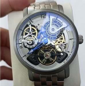Montre mécanique automatique pour homme de haute qualité, avec boîtier et bracelet entièrement en acier inoxydable ajouré, tourbillon, 2025 - Product Image 2
