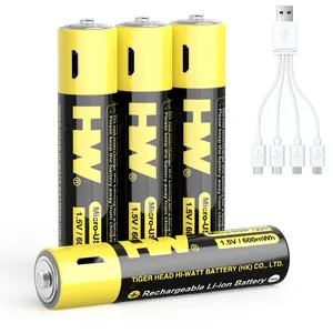 Batteria a testa di tigre batteria USB ricaricabile 600mWh AAA batteria ricaricabile agli ioni di litio