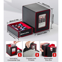 Boîte de rangement pour cartes avec plateau à dés pour plus de 100 cartes à double pochette - Étui TCG personnalisé OEM pour Commander
