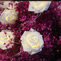 Offre Spéciale de mariage lumière décorative 1m 2m 3 m 10 20 30 50 LED light up rose fleur guirlande lumineuse pour la maison chambre décor