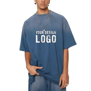 Camiseta de Algodón Estilo Hip Hop Urbano para Mujer, Vintage, Desgastada, Informal de Verano, con Hombros Caídos, Degradado de Color, Lavada - Product Image 5