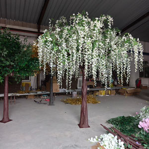 Decoración para Fiestas y Bodas, Plantas Artificiales Verdes y Blancas, Árboles de Sakura, Árboles de Flores de Cerezo Artificiales - Product Image 1