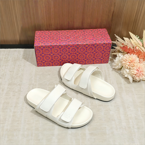 Original Double Strap Luxury PU <b>Flat</b> <b>Sandals</b> With Open Toe EVA Sole Summer Women Slides Anti Slip Design Fashion Slides - Product Image 1