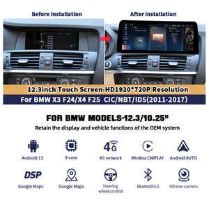 Schermo <span class=keywords><strong>Android</strong></span> 13 da 12.3" <span class=keywords><strong>8</strong></span> Core con Carplay <span class=keywords><strong>Auto</strong></span> per BMW X3 F25 X4 F26 2011-2014 Unità Multimediale Display per Aggiornamento Navigatore Originale - Product Image 2