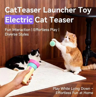 Jouet interactif pour chat à commande par bouton, lanceur de teaser éjectable et rétractable automatiquement, vente chaude 2026, pour chats d'intérieur (vente en gros)