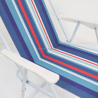 Chaise de plage pliable et portable avec dossier coloré à ressorts pour camping, patio, jardin, hôtel, cour, bord de piscine, extérieur