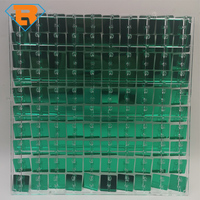 Panel latar belakang dinding akrilik berkilauan warna biru hijau persegi, grid sambung menyambung 3D, untuk foto pernikahan, Natal, Paskah