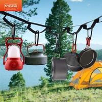 Accesorios para acampar Cinturón de correa de almacenamiento para acampar Cinturón de correa colgante de alta tenacidad con 8 ganchos para exteriores