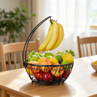Panier de rangement multifonctionnel pour légumes et fruits avec support à bananes pour cuisine et garde-manger
