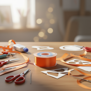 ริบบิ้นผ้าซาตินอิลัน 5.0 ม. 25 หลา สีส้ม D12 - Product Image 2