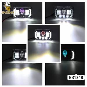 Phare de <span class=keywords><strong>moto</strong></span> 5 pouces RGB en plastique et métal 12V pour <span class=keywords><strong>Harley</strong></span> <span class=keywords><strong>Davidson</strong></span>, bicolore blanc-jaune, pièces de décoration de <span class=keywords><strong>moto</strong></span>, accessoires de voiture - Product Image 5