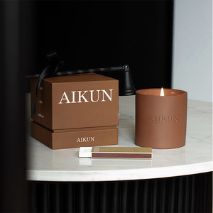 AIKUN <b>Long</b> Lasting Ceramic Vessel Packaging Tag Fragrance Scented <b>Candles</b> for Living Room Home Decoration - Product Image 6