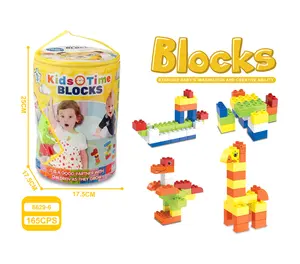 165pcs Classic Big Building Blocks Major Brands Toy Building Bricks Set Compatible with All Color Box Non-woven Bag Plastic Toys