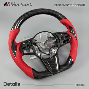Volant personnalisé en fibre de carbone avec poignées en cuir perforé rouge pour Acura RDX A-Spec Advance 2019-2026 – Amélioration intérieure - Product Image 3