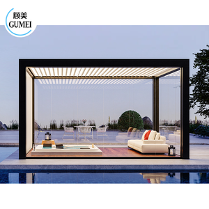 Pergola bioclimatique en aluminium imperméable de qualité supérieure, porte coulissante, taille personnalisée, services de pergola et de tentes - Product Image 1