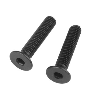 CSeao Lot De 12 Vis M6 X 45 Mm Tête Plate Hexagonale - Acier Inox 304 Noir - Pour Meubles, Tables, Avec Clé Allen 4mm