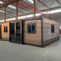 Casa Contenedor Plegable de Acero, Expandible, Personalizada, de Lujo, con Techo Plano, para Campamento al Aire Libre, Venta Directa de Fábrica