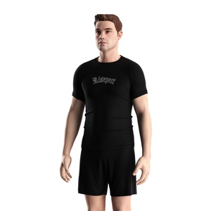 Bold Heavy-Metal Quick-Dry Durable UPF50+ Athletic <b>Compression</b> <b>Shirt</b> Rash Guard Featuring Metalcore Print Letters - Product Image 5