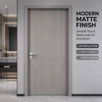 Portes intérieures en bois MDF insonorisées au design chinois moderne, en bois massif pour chambre à coucher et salle de bain