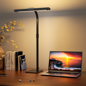 Lampe de bureau LED moderne à col de cygne, à commande tactile, intensité réglable, pour architecte, bureau, étude, lecture, dessin technique, avec double éclairage - Product Image 2