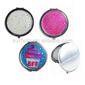 round compact mirror/pocket mirror/cosmetic mirror with acrylic stone