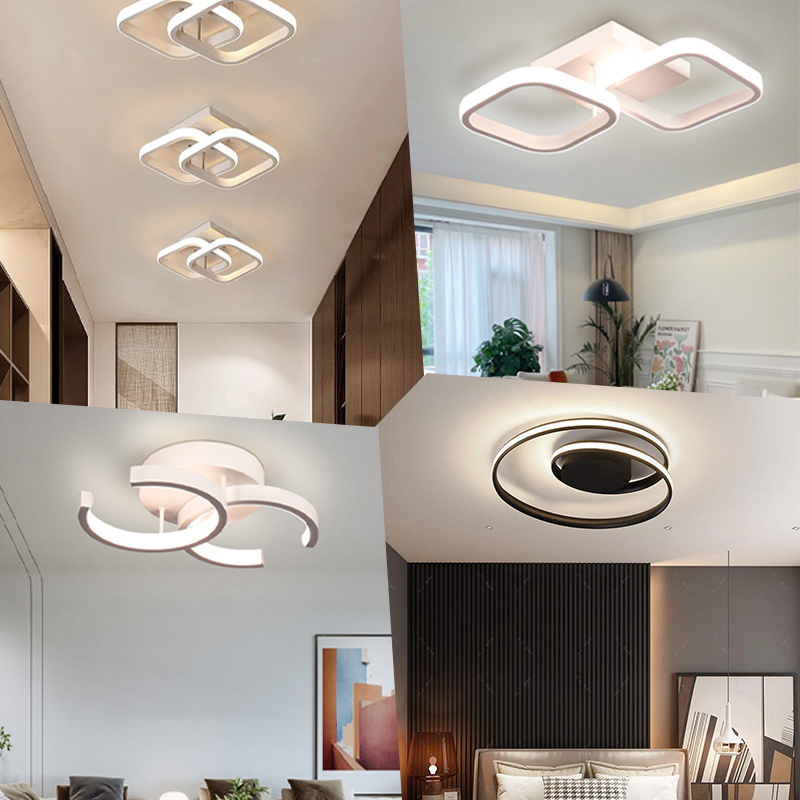 Wholesale Minimalist Mini Aluminum Contemporary Living Room Modern Hotel LED Ceiling Lamp Luxury Fixtures White+Black 110-240V