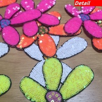 Patch brodé de fleurs à sequins, thermocollant ou à coudre, pour la décoration de vêtements, vestes, chapeaux et sacs