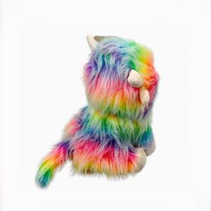 Peluche Mucca Highland Arcobaleno, Morbido Pupazzo Animale Imbottito, Simpatico Giocattolo Colorato <span class=keywords><strong>da</strong></span> Fattoria, Regalo per Bambini, Decorazione Rilassante per il Sonno dei Neonati - Product Image 3